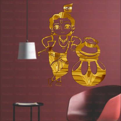LOOK DECOR 80 cm Makhanchor Gold(Pack Of 2)code6 Self Adhesive Sticker
