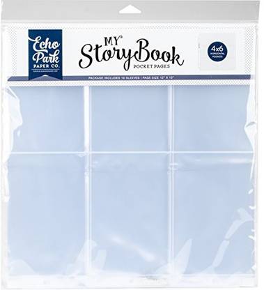 Echo Park Paper My Story Book Album Pocket Pages 12"X12" 10 Per Package - (6) 4"X6" Horizontal Openings