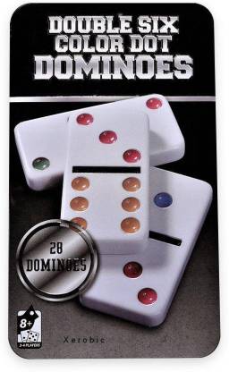 Pavillion Double Six Color Dot Dominos in Collectors Tin Contains 28 Dominoes