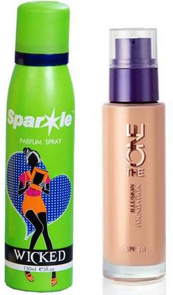 Oriflame Sweden The ONE IlluSkin Foundation (Nude Pink - 30598) With one sparkle perfume spray 150 ml