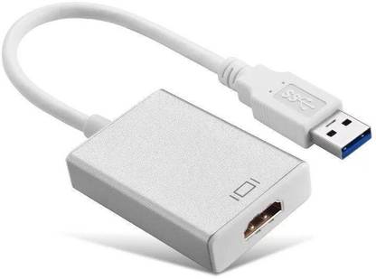 microware HDMI Cable 0.1 m USB 3.0 To HDMI HDTV Video Adapter For Computer, TV, Laptop & Projectors