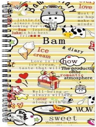 VenTechno Food Designer Wirebound Ruled Paper Sheets Personal and Office Stationary Notebooks Diary A5 Diary Ruled 160 Pages