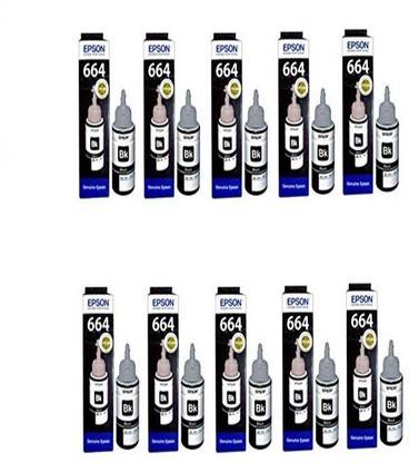 Epson Epson T6641 Black Original ink bottle 70ml X 10Nos (Ten Pack) Black Ink Cartridge