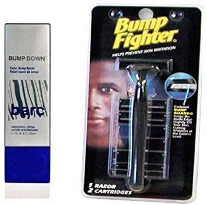Generic Bump Down Razor Bump Relief, Alcohol-Free, Unscented Lotion+ Bump Fighter Razor for Men + Makeup Blender