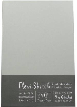 Global Art Flexi - Sketch Blank Sketch Book 6"X9" - 120 Sheets - Mist