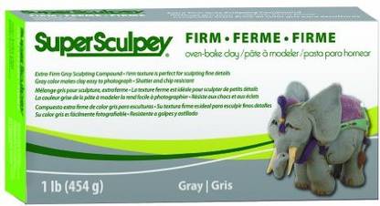 polyform Super Sculpey Firm Clay 1Lb - Gray