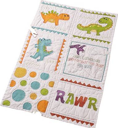 Bucilla Dino Baby Quilt Blocks Stamped Cross Stitch Kit-15"X15" 6/Pkg