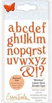 Tonic Studios Simple Type Dies - Windsor Font Lower Case