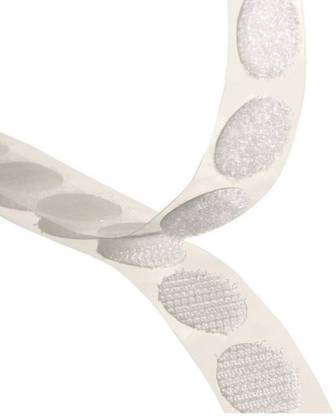 Sky Hook & Loop Strong Self Adhesive White Sticky Coin Tape(100 Pairs) (13 MM Diameter)