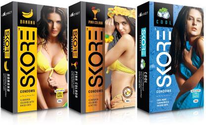 SKORE Dotted ( Banana, Cool, Pinacolada ) Condom