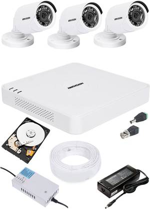 HIKVISION 2MP HD 4 CHANNAL DVR DS-HGHI-F1 & 3Pcs BULLET 1080p DS-COT-IRP Camera COMBO KIT Security Camera