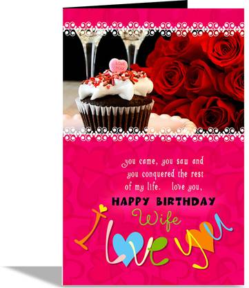 alwaysgift Happy Birthday Wife I Love You Greeting Card Greeting Card