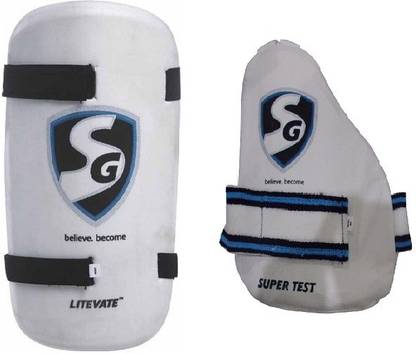 SG Combo of Two- One 'Litevate' Thigh pad and one 'Super test' inner Thigh Pad (Right Handed) (Men's) (Color on availability)- Cricket Guard Combo