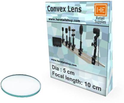 HE Retail Supplies convex lens focus 10cm dia 5 cm 0 Glass Lens, Student physics optical experiments projects