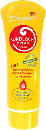 ELEGANT Sunscreen - SPF 60 PA+++ Sunblock Cream SPF60 170g