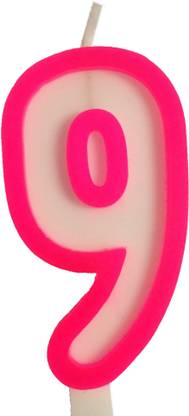 FUNCART Pink and White Numerical Nine Style Candle Candle