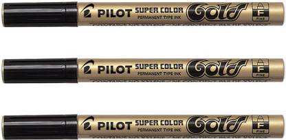 PILOT 019730 Permanent Marker (Gold - Extra Fine - Pack of 3)