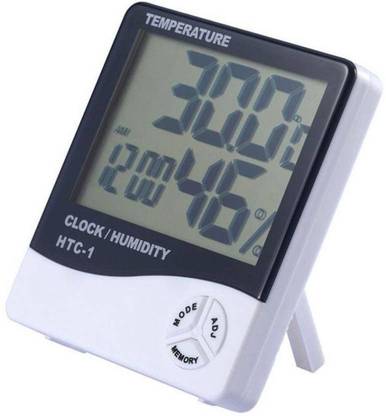 GADGET DEALS HT-1 Humidity Meter Tester + Temperature Meter + Alarm Clock + Time with Pinless Digital Moisture Measurer
