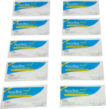 CADILA ACCU TEST (GOLD) ONE STEP URINE PREGNANCY TEST ( WITH UNIQUE COLLOIDAL GOLD CONJUGATE) Pregnancy Test Kit