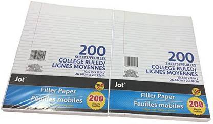 Generic Jot Loose-Leaf Ruled Filler Notebook Paper, 400 Sheets (College Ruled)