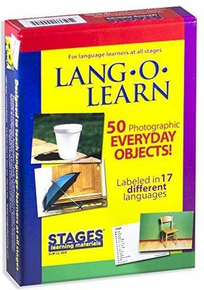 Stages Learning Materials Lang-O-Learn Esl Everyday Objects Vocabulary Photo Cards Flashcards For English, Spanish, French, German, Italian, Chi