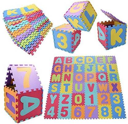 Generic 36Pcs Kids Baby Alphabet Number Eva Foam Floor Puzzle Safety Play Mat, Alphabet Puzzle Crawling Mat