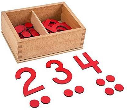 Generic Montessori Math Materials Cut-Out Numeral And Countersfor Preschool Early Learning Tool