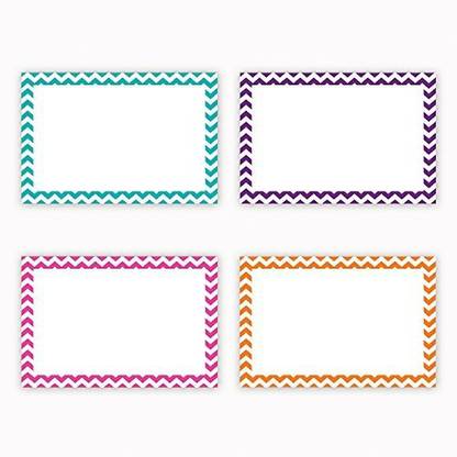 Generic Top Notch Teacher Products Border Blank Index Cards (75 Count), 4" X 6", Chevron Assorted