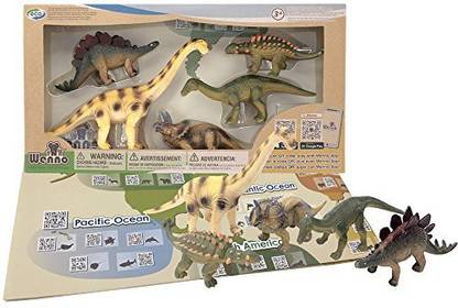 Generic Wenno - Geology Animals Figures Habitats Educational Toys Set For Kids Children With World Map Qr Code Learning Resource Herbivo