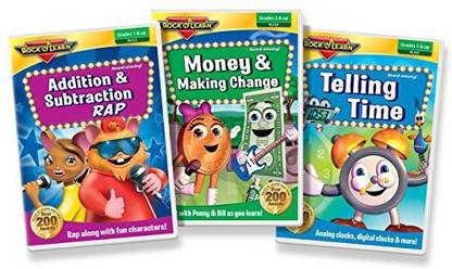 ROCK N LEARN Early Math Dvd Collection: Addition & Subtraction Rap, Telling Time, Money & Making Change