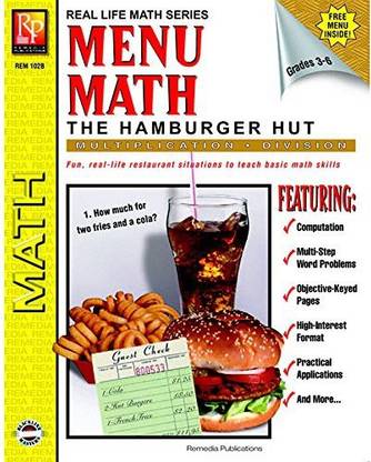 Generic Remedia Publications Menu Math The Hamburger Hut Book (Set Of 3)