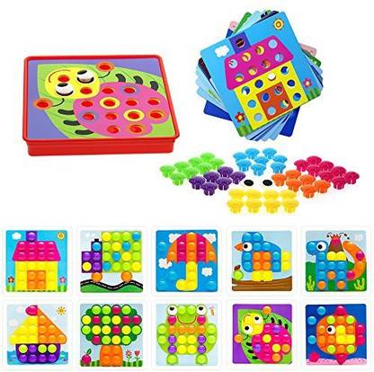 Generic Soyee Button Art Early Learning Educational Kids Toys Colorful Matching Mosaic Pegboard Set Brain Training Games For Boys And Gi