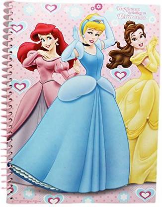 DISNEY PRINCESS Belle, Ariel, And Cinderella Spiral Notebook (50 Sheets)