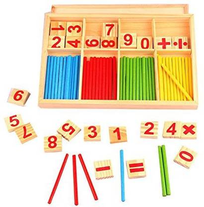 Generic Wooden Number Cards And Counting Rods With Box Montessori Teaching Aids For Arithmetic Learning