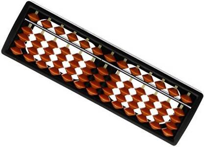 Jili Online 13 Rods Plastic Beads Chinese Abacus Soroban Calculating Tool Math Toy Brown + Black