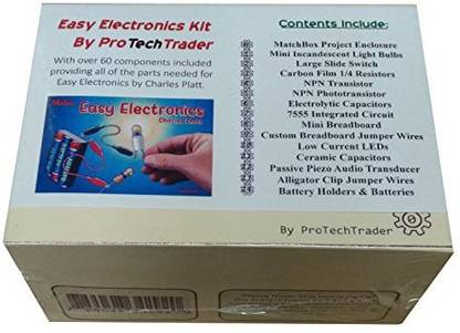 ProTechTrader Make: Easy Electronics Component Pack - Lean Basic Electronics With No Tools For Easy Electronics By Charles Platt (Book Sold Se