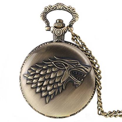 24x7eMall House Stark Game Of Thrones Premium Watch Pendant / Pocket Watch 4.5 cms Diameter House Stark Game Of Thrones Premium Watch Pendant / Pocket Watch 4.5 cms Diameter antique bronze Pocket Watch Chain