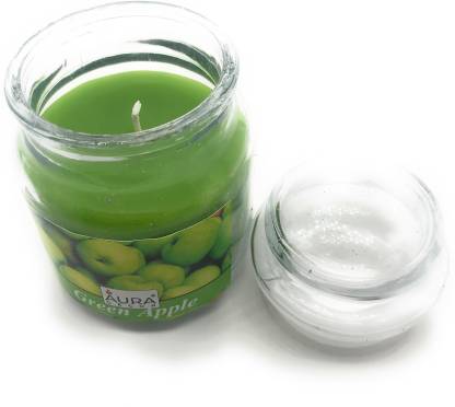 AuraDecor Green Apple Fragrance Jar Candle