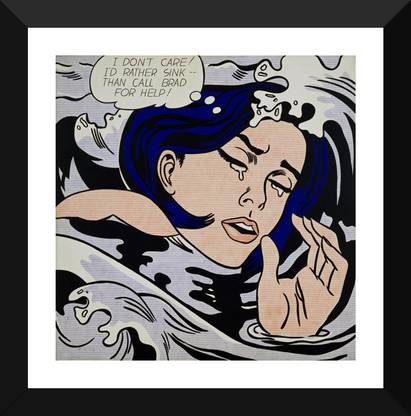 Drowning Girl - "Roy Lichtenstein Paintings Collection" - Premium Quality Framed Poster For Home And Office Décor Paper Print