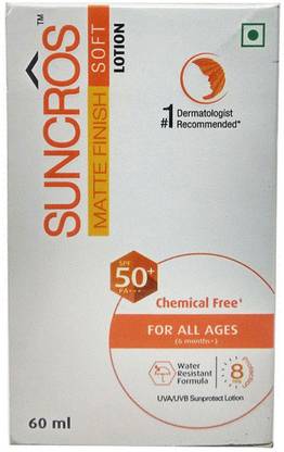 Suncros Sunscreen - SPF 50 PA+++ matte finish soft
