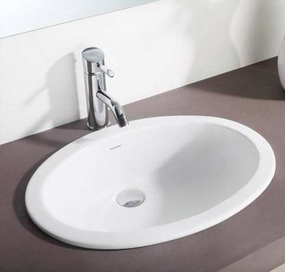 Hindware Counter Top Self Rimming Wash Basin Oval 10017 (56X41 Cm) Counter Top
