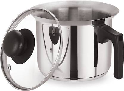 Chef Set 1 Liter Milk Pan with Glass Lid Pot 13 cm diameter 1 L capacity with Lid