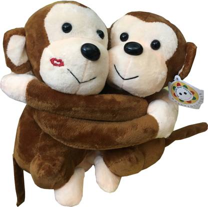 ClueSteps Cute & Adorable Hanging Monkey Twins Soft Plush Toy  - 20 cm