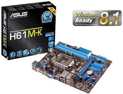 ASUS H61 with Dual Core Ram 4Gb Kit LGA 1155Socket ATX Intel H61 Chipset DDR3 Motherboard for Desktop