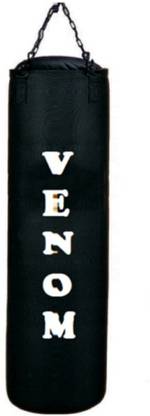 VENOM 8.0 Feet Long, CANVAS Material, Black Color, Unfilled with Hanging Chain Hanging Bag