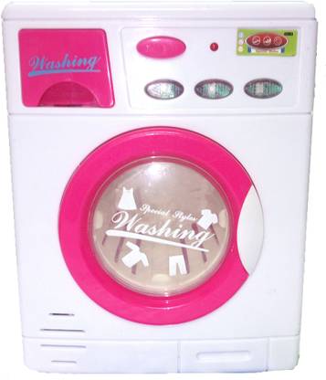 Shanaya Cute Mini Washing Machine Pretend Play Home Appliance With Lights & Sound Toy For Kids (Multicolour