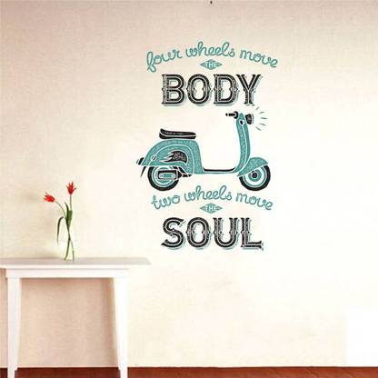 rawpockets 15 cm Scooter with Quotes Wall Sticker Self Adhesive Sticker