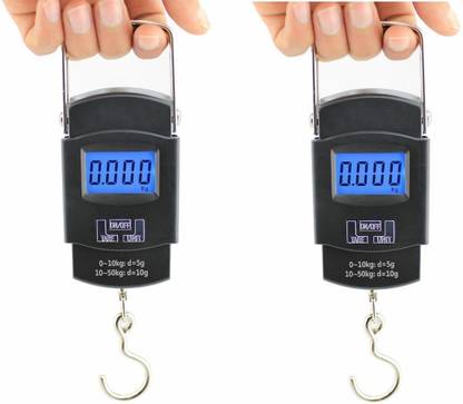 Manogyam Portable Handheld 50 Kg Electronic Led Travel Luggage Weighing Scale (SET OF 2) Weighing Scale