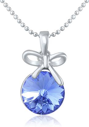 mahi Rhodium Swarovski Crystal Alloy, Brass Pendant