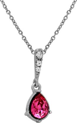 mahi Love Drop Rhodium Alloy Pendant